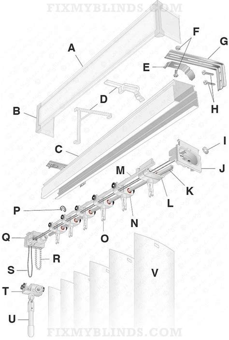 vertical blind diagram identify  part vertical blinds vertical blind parts vertical