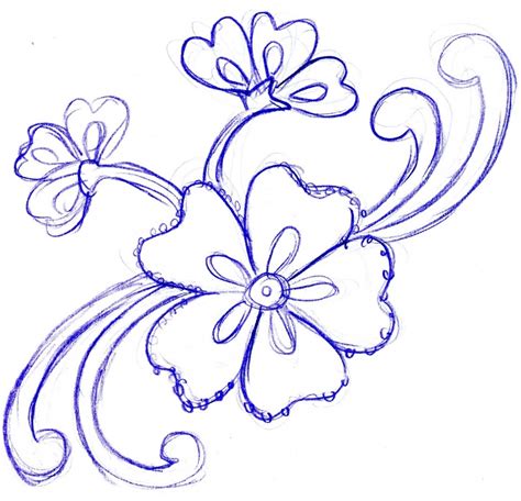 simple flower designs  pencil drawing  paintingvalleycom