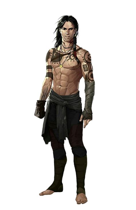 human tattoed monk pathfinder pfrpg dnd dd  fantasy dd concept