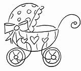 Baby Carriage Drawing Drawings Clipart Coloring Digi Stamps Printable Embroidery Pram Designs Template Library Line Patterns Hand Babies Geboorte Kleurplaten sketch template