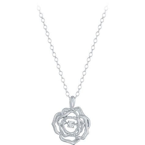 disney enchanted sterling silver  ctw diamond belle necklace diamond fashion pendants