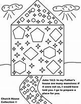 Heaven Mansions Coloring Pages Sunday School Lesson House Gold Revelation Streets John 14 Father Many Crafts Lessons Fathers Activities Drawing sketch template