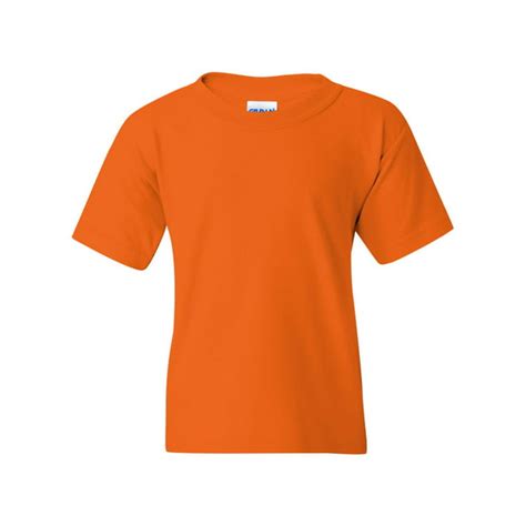 gildan gildan  youth heavy cotton  shirt orange medium