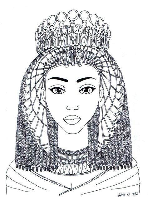 queen tiye  hellenielsen atdeviantart egyptian art adult coloring
