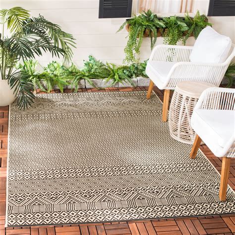 safavieh courtyard naomi aztec indooroutdoor area rug  runner walmartcom walmartcom