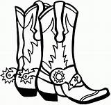 Coloring Cowboy Boots sketch template