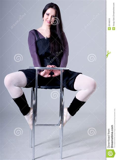 Woman Sitting On Bar Stools Stock Image Image Of