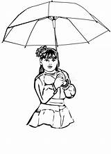 Parapluie Croquis Sketch Ombrello Schizzo Bambina Bella Schets Meisje Paraplu Grote sketch template