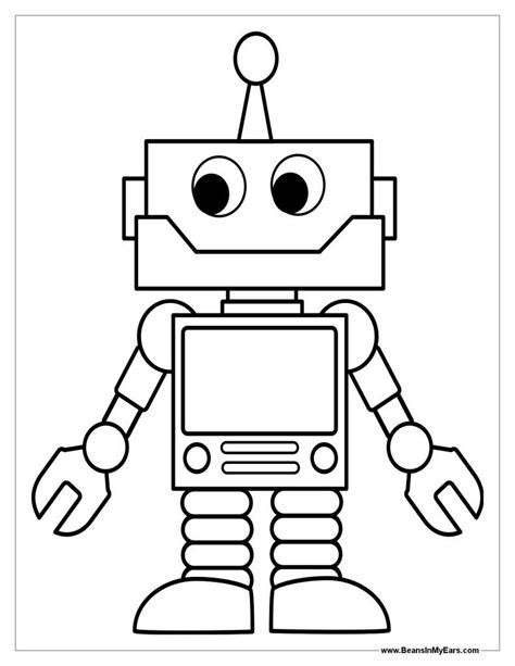 cute robot guy coloring page  printable coloring pages  kids