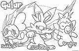 Starters Bouclier Colouring Colorier Scorbunny Epee Sobble sketch template