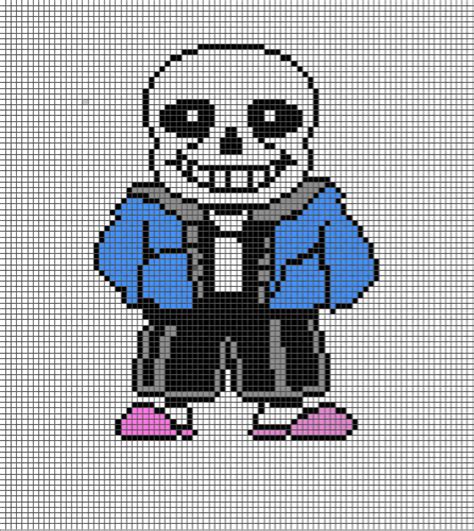 pixel art grid  sans  skeleton  undertale  colour pixel art minecraft minecraft
