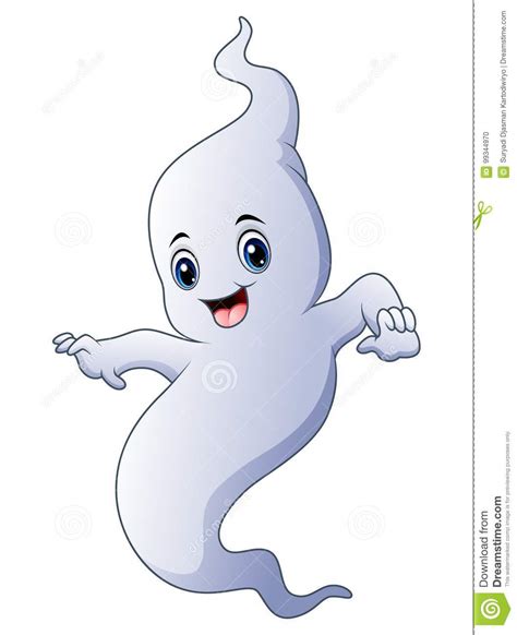 cute cartoon halloween ghost stock vector illustration