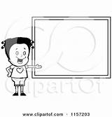Girl School Presenting Clipart Chalkboard Blank Cartoon Thoman Cory Chalk Outlined Board Coloring Vector Abcs Smart 2021 sketch template