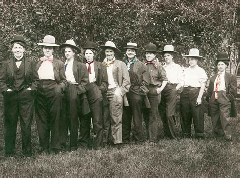 women dressed as men ties hats fun girls lesbian interest tinted vintage photo print art