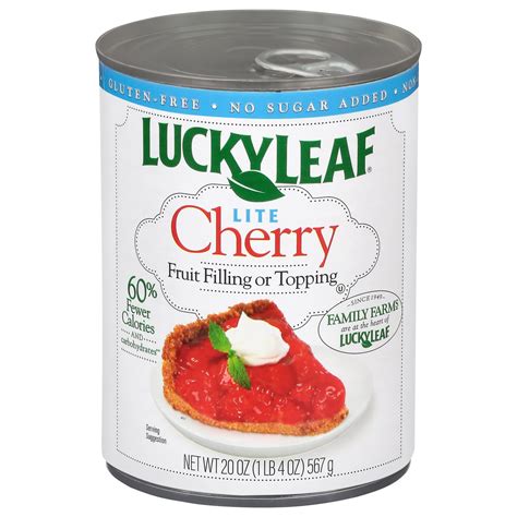 lucky leaf lite cherry fruit filling and topping shop pie filling at h e b