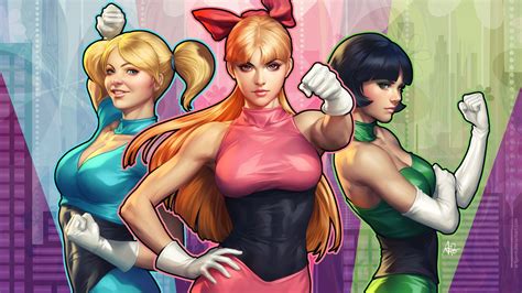 power puffing ladies by artgerm wallpaper 1920 x 1080