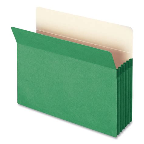 smead colored file pockets  expansion letter size green