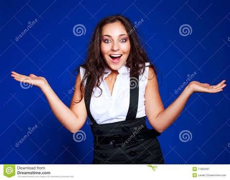 embarrassed woman stock image image of happy hesitations 11683497
