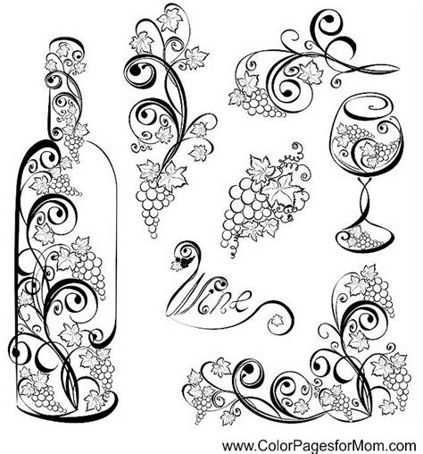 wine coloring page  coloring pages  adults  children