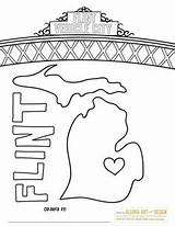 Coloring Michigan Pages Printable Flint Mackinac Bridge Template Handmade Drawn Member Choose Board sketch template