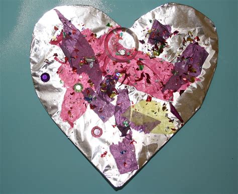 preschool crafts  kids valentines day foil hearts preschool craft