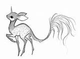 Mythical Creatures Drawings Drawing Fantasy Creature Deer Unicorn Animal Sketch Cool Line Draw Cute Animals Pencil Sketches Getdrawings Magical Drawn sketch template