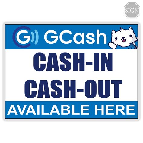 gcash cash  cash  sign laminated signage aa size shopee