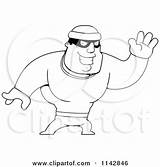Clipart Robber Waving Male Cartoon Thoman Cory Vector Outlined Coloring Royalty Criminals 2021 sketch template