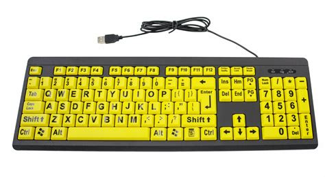 big bright ez  keyboard usb wired high contrast yellow