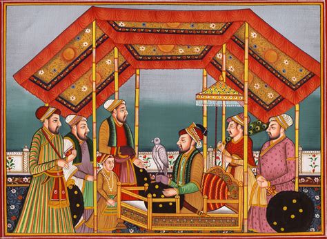 Indian Mughal Empire Miniature Painting Handmade Moghul Emperor Alamgir