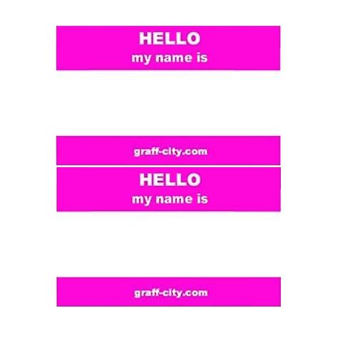Graff City Broken Listing Pink Hello My Name Is Stickers Media