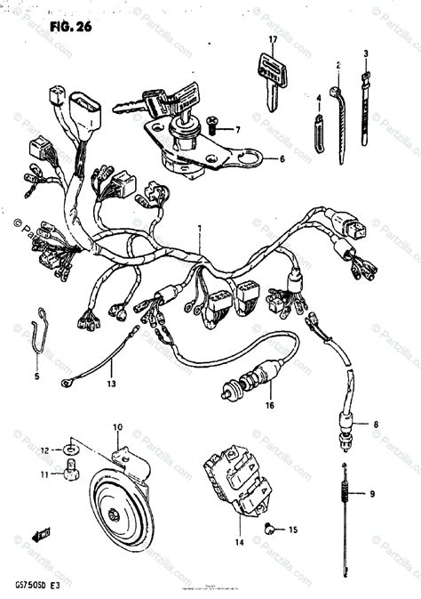 suzuki motorcycle  oem parts diagram  wiring harness partzillacom