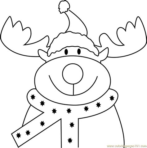 reindeer face coloring page  christmas animals coloring pages