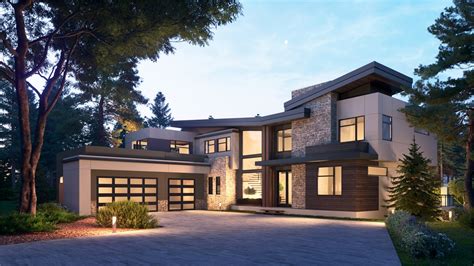 luxury contemporary style house plan  edgelake