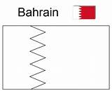 Bahrain Flag Coloring Geography sketch template
