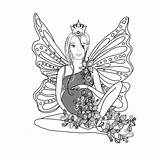 Incinta Adulta Leggiadramente Signora Colorare Feenhafter Schwangerer Dame Erwachsene Zentangle Wings Shutterstock sketch template