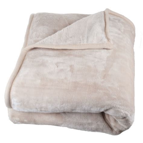 Super Fuzzy Soft Heavy Thick Plush Mink Blanket 8 Pound Beige 1 Unit