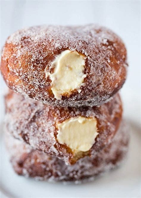 vanilla cream filled doughnuts recipe desserts homemade donuts baking