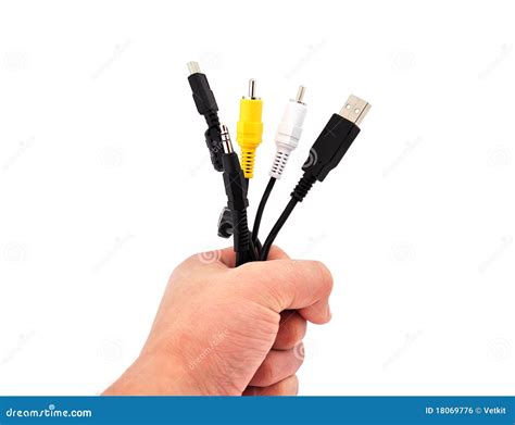 computer wire   hand stock photo image  plug