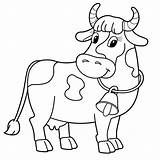 Kuh Glocke Umriss Grafiken Cow Färbung Nutztiere Malbuch Symbole Seite sketch template