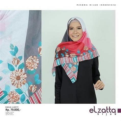 konsep  jilbab segi empat instan motif warna jilbab