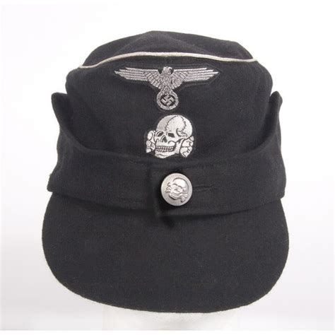 sm wholesale usa — waffen ss officers black single button m43 panzer cap