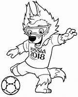 Cup Coloring Fifa Pages Mascot Zabivaka Printable Print Soccer Kids Visit Scribblefun sketch template