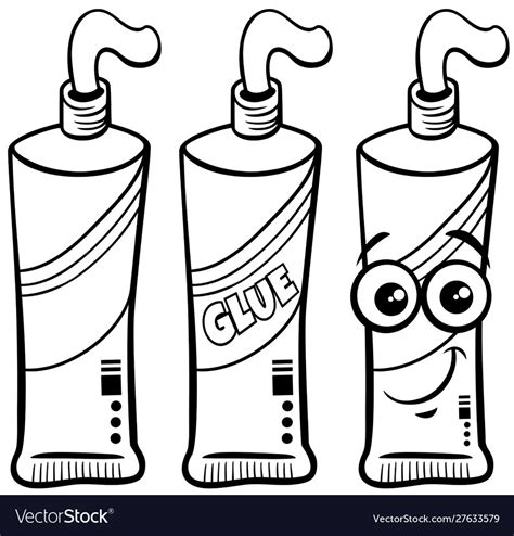 tube glue character clip art coloring page vector image