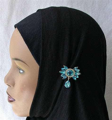 hijab pin bow tie blue