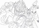 Coloring Dbz Cell Goku Vs Drawings Comments Coloringhome sketch template
