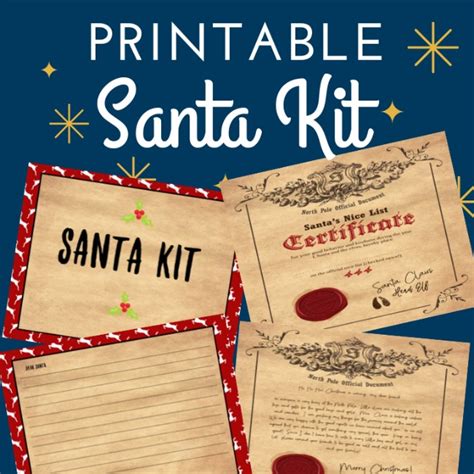 santa official nice list certificate  printable kit sunshine