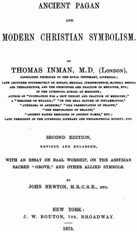 Ancient Pagan And Modern Christian Symbolism Thomas Inman