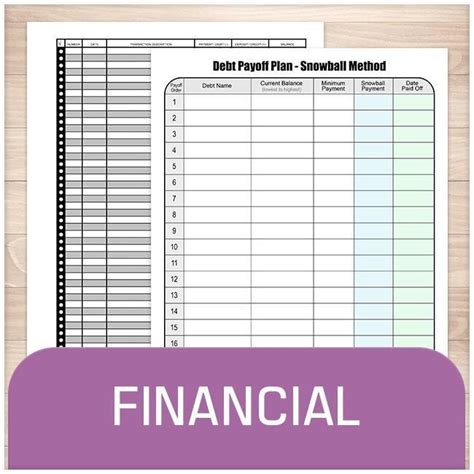 printable financial sheets   printable planning