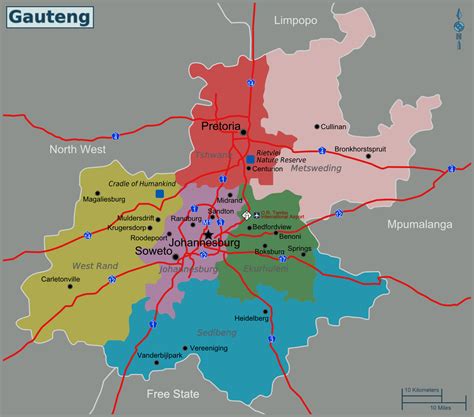south africa gauteng map mapsofnet